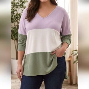 Colorblock V-Neck Sweater